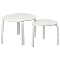 IKEA Комплект столиків SVALSTA (ИКЕА СВАЛЬСТА) Столи, 2 шт., біла морилка 702.806.86