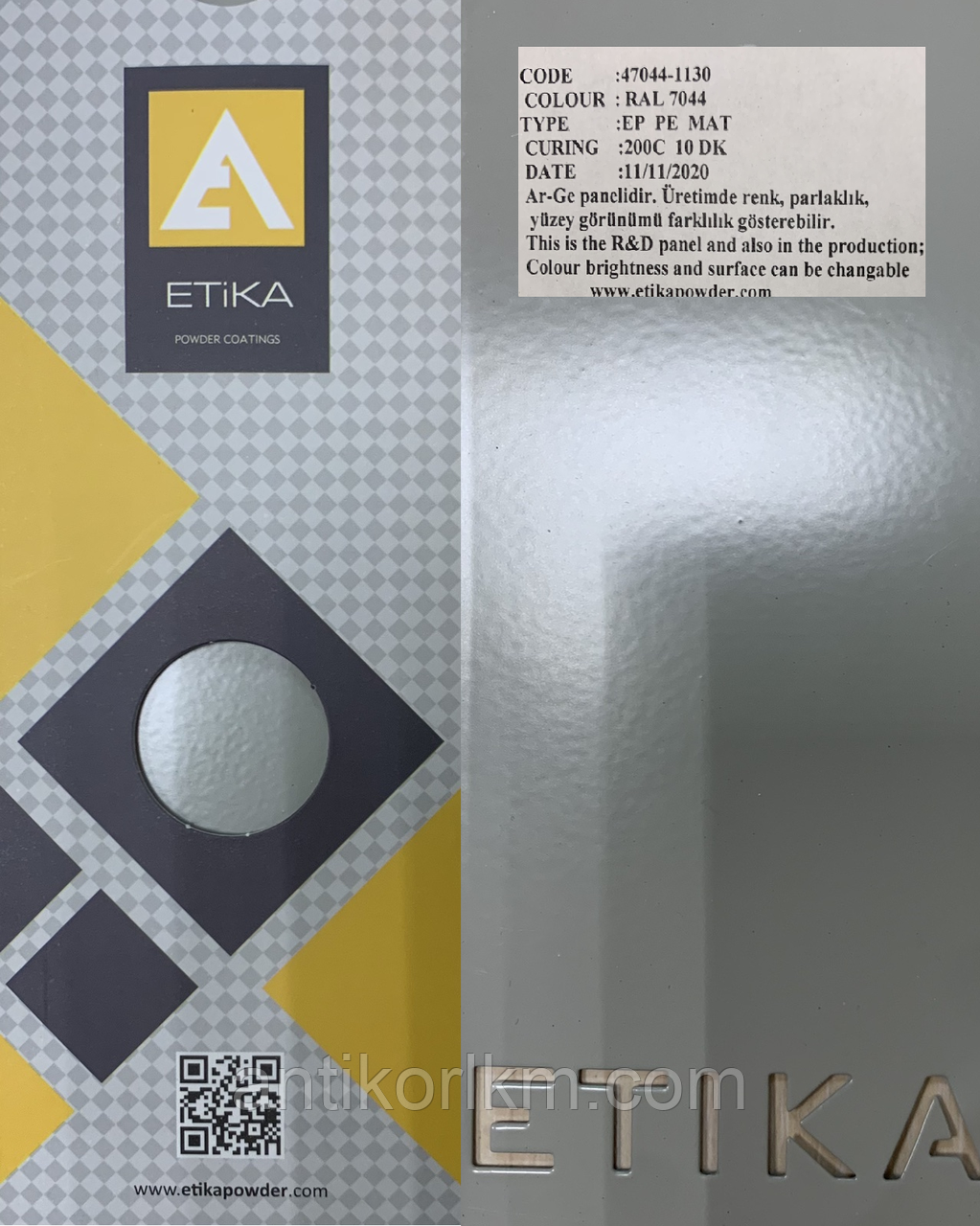 Порошкова фарба ETIKA RAL 7044 Матова PE, TRIBO