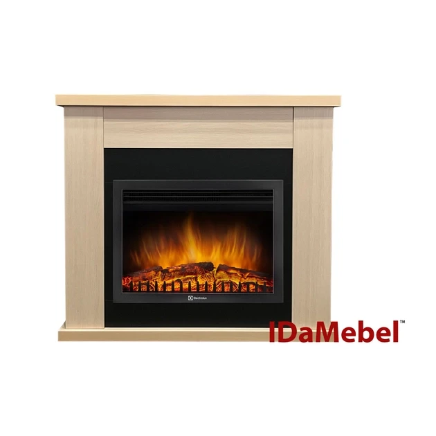 Електрокамін із порталом ROYAL FLAME IdaMebel Agata молочний дуб + Electrolux 2520LS (камінокплект)