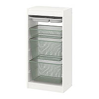 IKEA TROFAST (ИКЕА ТРОФАСТ) Коробка/лоток для зберігання Kmb, біло-сірий/світло-зелено-сірий, 46x30x94 см 694.787.11