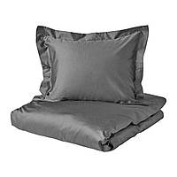 IKEA LUKTJASMIN (ИКЕА LUKTJASMIN) Комплект постільної білизни, темно-сірий 804.425.51
