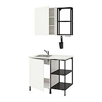 IKEA ENHET (ИКЕА enhet) Кухня, антрацит, білий, 103 x 63,5 x 222 см 293.369.26