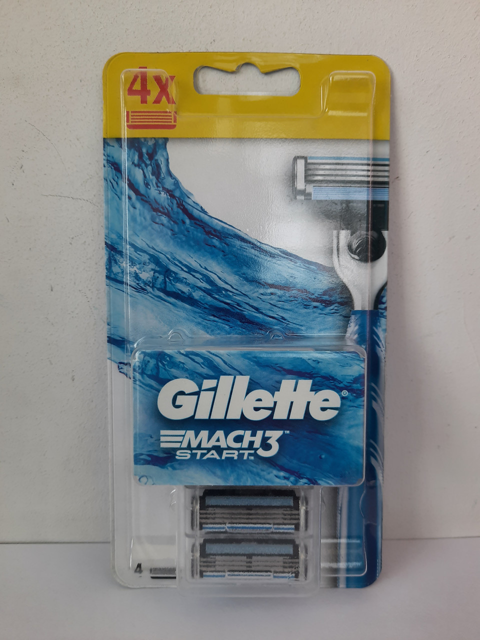 Касети чоловічі для гоління Gillette Mach 3 Start 4 шт. (Леза катриджі Жилетт Мак 3 старт Оригінал)
