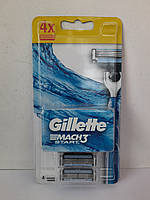 Канскети чоловічі для гоління Gillette Mach 3 Start 4 шт. (Лезвія катриджі Жилетт Мак 3 старт Оригінал)