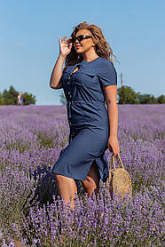 Жіноче стильне плаття літній джинс 42-44,46-48 синій