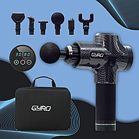 Перкуссионный массажер для тела и мышц, ручной массажный пистолет GYRO Muscle Gun Massager Black (GYRO-02)