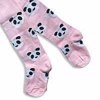 Колготы детские с принтом панда Twinsocks р-74-80, 86-92, 98-104 серый, розовый, голубой 98-104 / 3-5 лет, Розовый