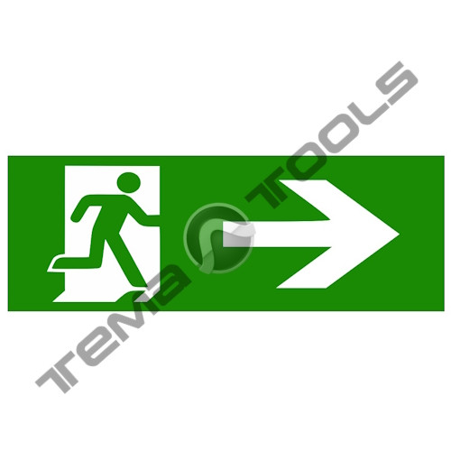 Наклейка на аварійний світильник "Указівник дверей направо" 320*115 мм (S504 GLASS)