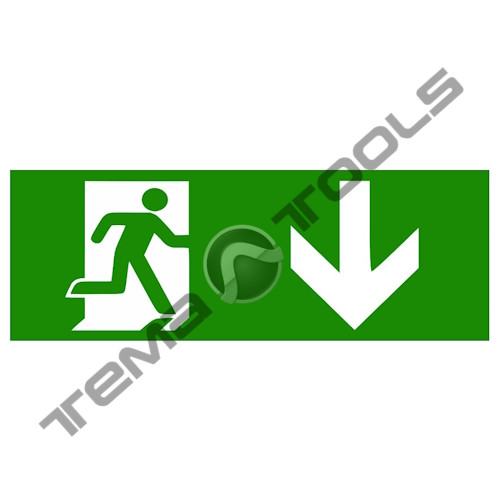 Наклейка на аварійний світильник "Вказівник двері прямо" 320*115 мм (S504 GLASS)