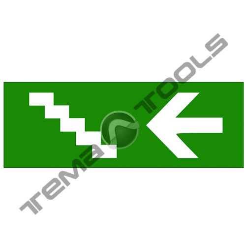 Наклейка на аварійний світильник "Указівник сходи ліворуч" 320*115 мм (S504 GLASS)