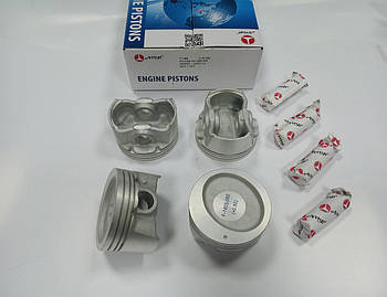 Комплект поршнів з пальцями (4 шт.) AMP PX-CHE-4F-1405-050 (77.00) Ремонт 2 (+0.50) для Aveo 1.5, оригінальні номери: 96412001