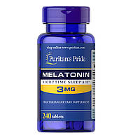 Натуральная добавка Puritan's Pride Melatonin 3 mg, 240 таблеток