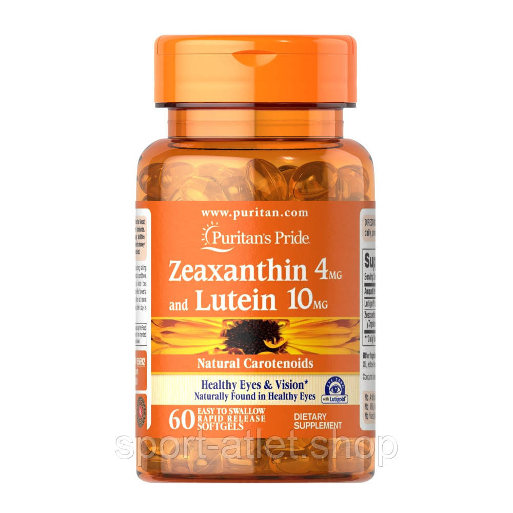 Натуральна добавка Puritan's Pride Zeaxanthin 4 mg with Lutein 10 mg, 60 капсул