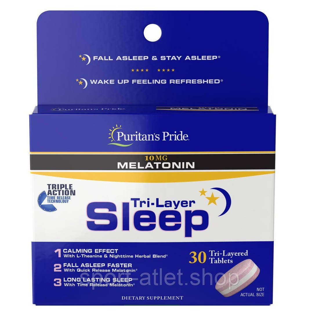 Натуральна добавка Puritan's Pride Tri-Layer Sleep, 30 таблеток