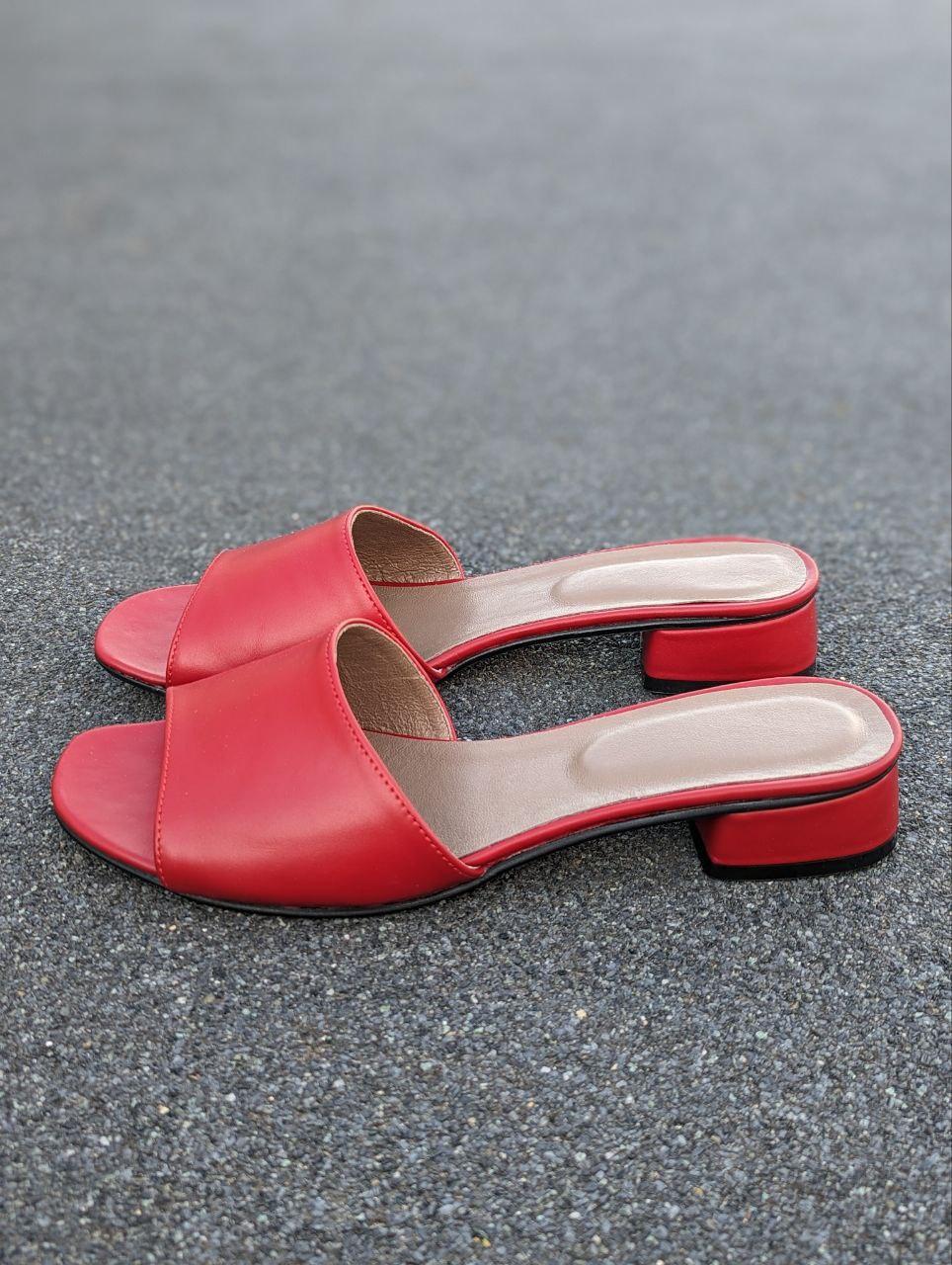 STTOPA Розміри 44-29 см. Шльопанці великих розмірів шкіряні. Каблук 3 см. 124-3644-3-1 Червоні, фото 1