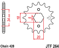 Звезда передняя JT JTF264.15