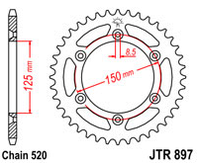 Звезда задняя JT JTR897.52SC