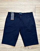Мужские шорты брючные тканевые на лето темно-синие fms