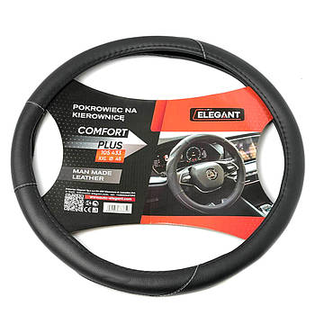 Чохол на кермо XL 41-43 см Екошкіра Чорний (EL 105 433)