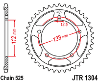 Звезда задняя JT JTR1304.43