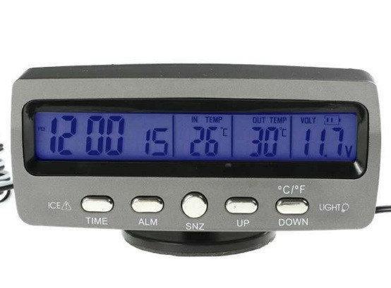 Автомобільний годинник із термометром VST 7045, фото 1