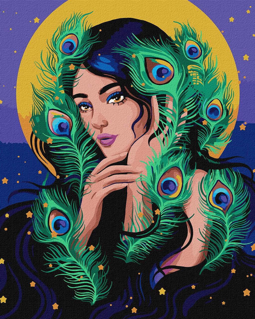 Картина за номерами обкладинка Загадкова дівчина 40х50 см