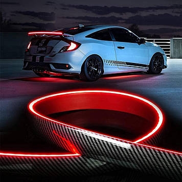 Лип спойлер стоп + поворотники на кришку багажника або заднього скла Samurai 130см Качиний хвостик Карбон