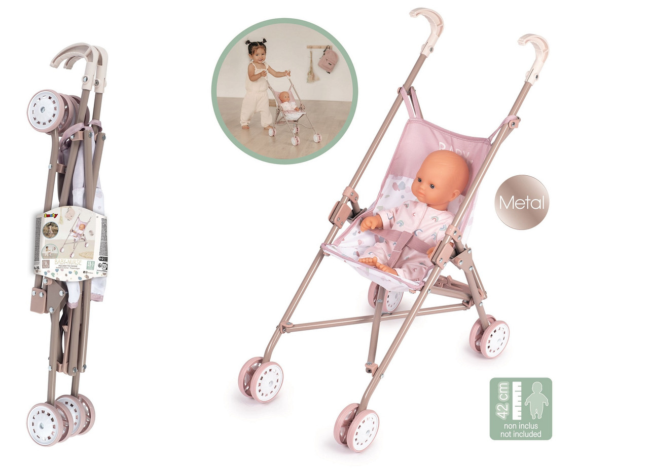 Коляска-тростинка Smoby Baby Nurse Рожева пудра (220407)