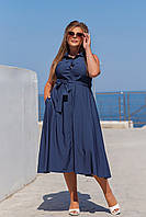 Красивое женское платье летний джинс 42-44,46-48 голубой,т.синий,черный
