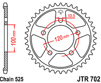 Звезда задняя JT JTR702.42