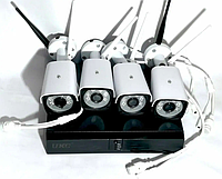 Набор на 4 камеры и регистрат Комплект беспроводного видеонаблюдения DVR KIT CAD Full HD UKC 8004/6673 WiFi 5G