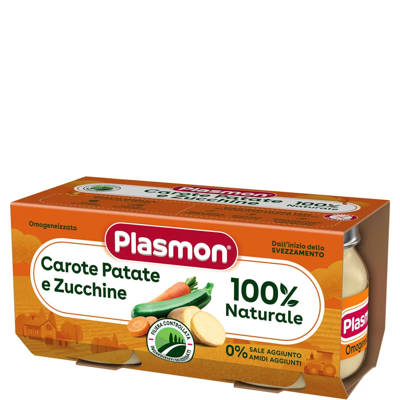 Пюре овочеве  «Морква, картопля, цукіні» Plasmon 160г (2бан.*80г), фото 1