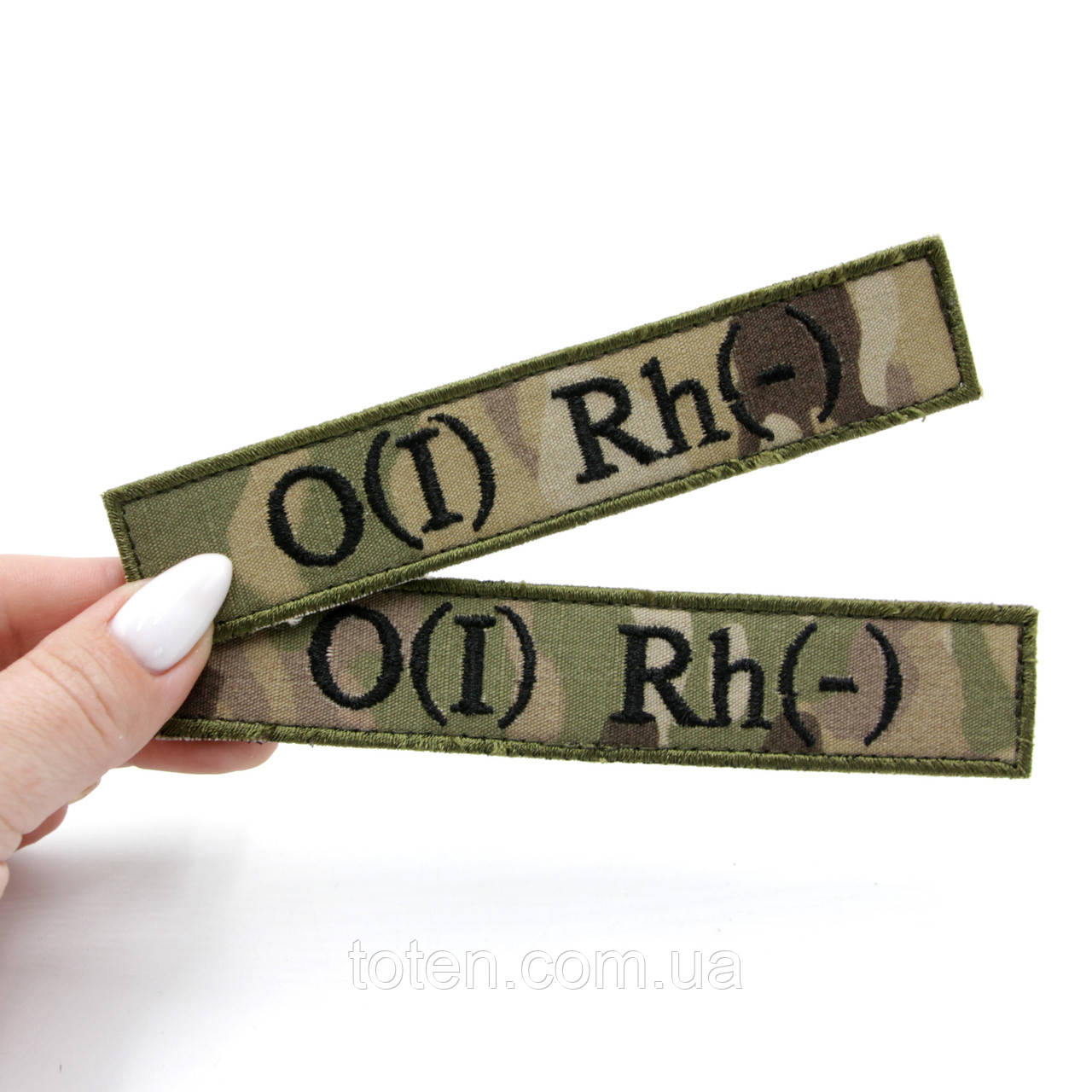 Шеврон група крові 1-(O(I)Rh-) перша негативна, армійський шеврон ЗСУ, мультикам нашивка з липучкою