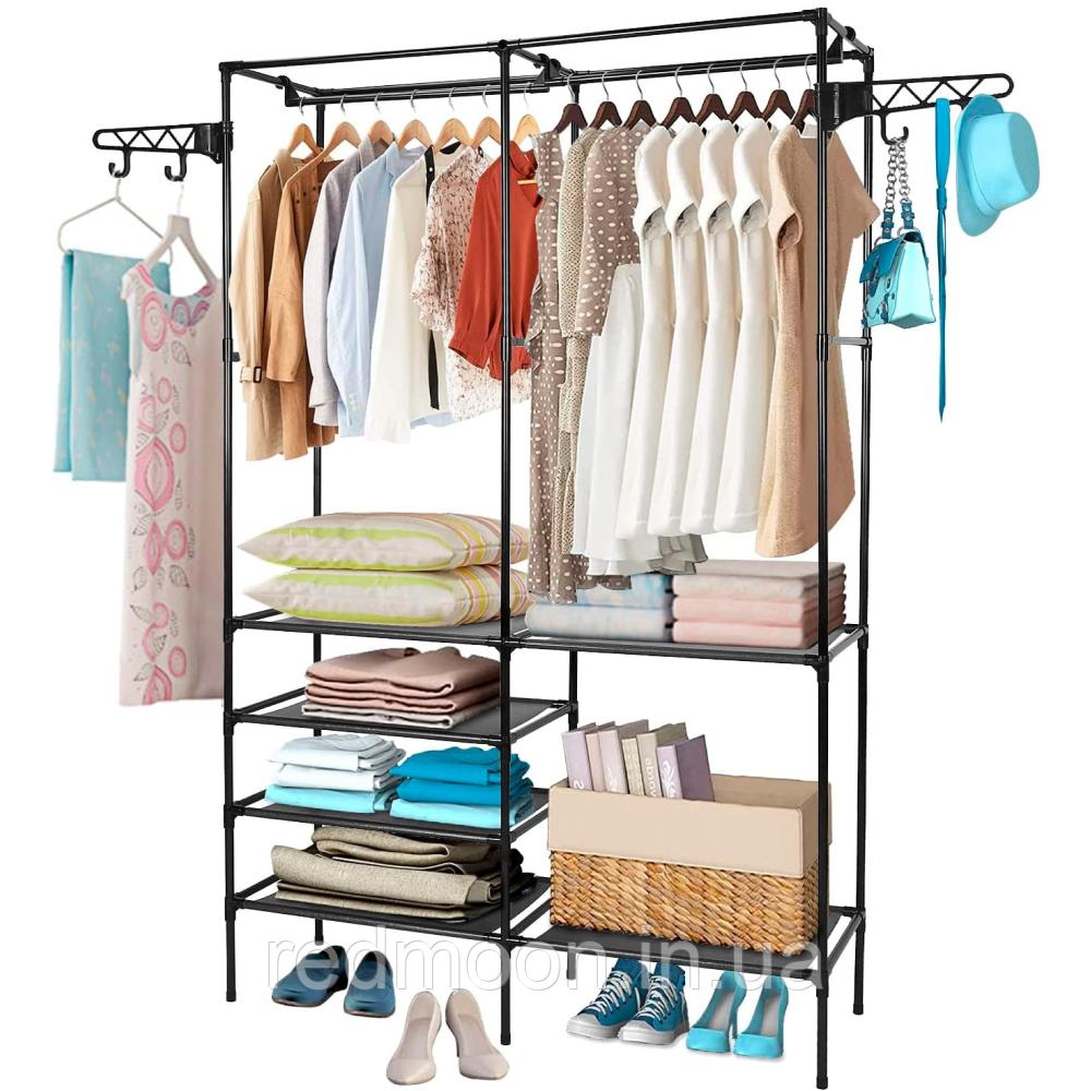 Вішалка для одягу 157х105х80 см, Simple Coat Rack Double Row / Підлогова стійка для одягу
