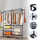 Вішалка для одягу 160x112x46см, Simple Coat Rack Double Row / Підлогова стійка для одягу, фото 4