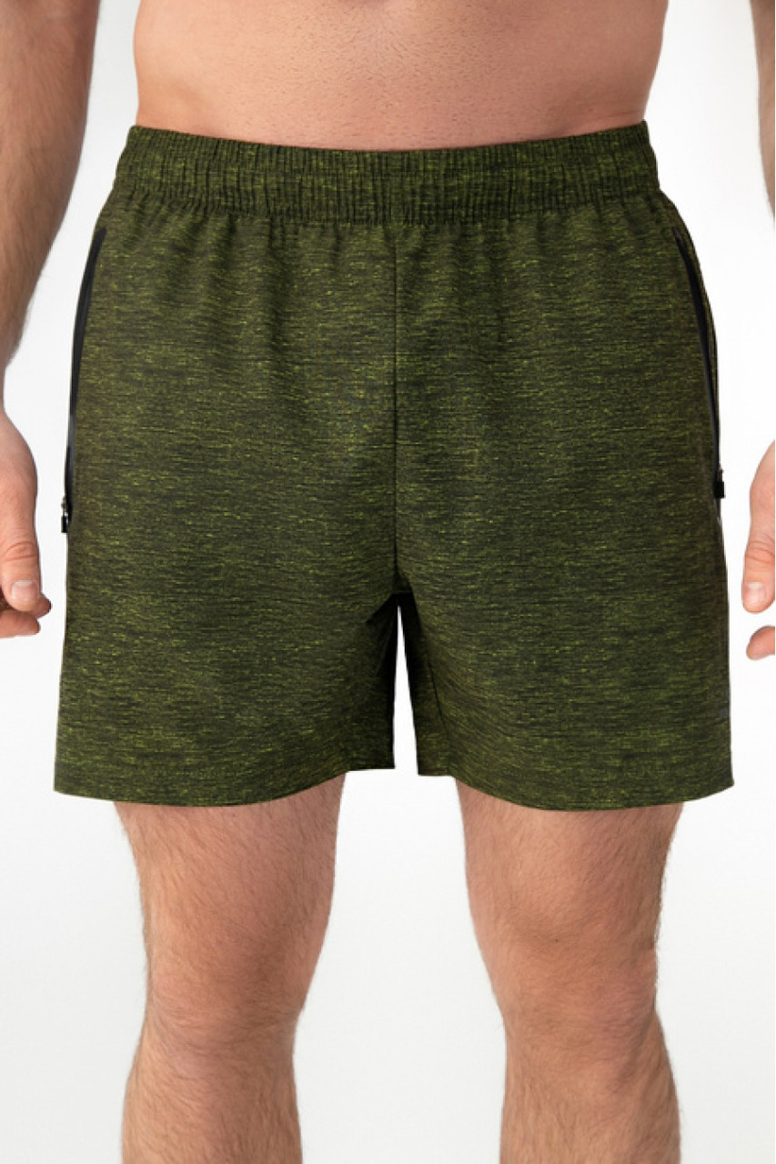 Шорти чоловічі AVECS оливкові, зелені з кишенями на блискавках, на шнурках-зав'язках 30433/26