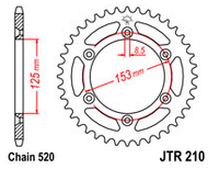 Звезда задняя JT JTR210.42