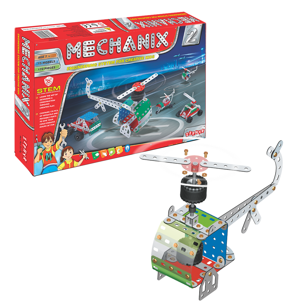 Металевий конструктор, розвиваючий "MECHANIX" №2 (170 елм./15 моделей)