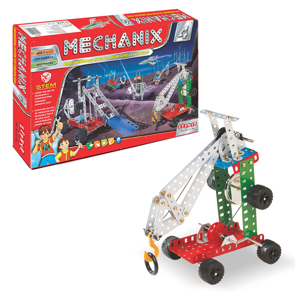 Металевий конструктор, розвиваючий "MECHANIX" №4 (263 елм./20 моделей)