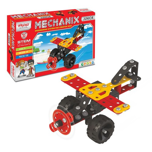 Металевий конструктор, розвиваючий "MECHANIX" JUNIOR (155 елм./14 моделей)