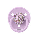 Пустушка BIBS x Liberty De Lux Silicone Round (кругла) Onesize – Chamomile Lawn Mauve / Violet Sky Mix (2 в упаковці), фото 2