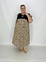 Легка літня сукня "Водевіль" з кишенями в бічних швах прикраса стразами Великих розмірів