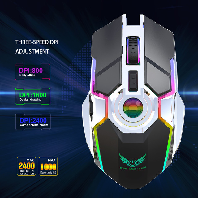 Мишка USB бездротова Т30 з RGB-підсвіткою акумуляторна Чорна Мишка USB бездротова Т30 з RGB-підсвіткою акумуляторна Чорна