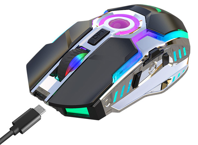 Мишка USB бездротова Т30 з RGB-підсвіткою акумуляторна Чорна Мишка USB бездротова Т30 з RGB-підсвіткою акумуляторна Чорна