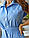 Плаття літнє із льона під пояс, арт. 357, блакитне, фото 4
