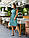 Плаття літнє із льона під пояс, арт. 357, сіро-зелене, фото 4