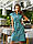 Плаття літнє із льона під пояс, арт. 357, сіро-зелене, фото 6