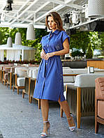 Плаття літнє із льона під пояс, арт. 357, джинс