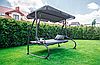 Садова гойдалка качеля розкладна 3-х місна Relax Plus Сіра, фото 7