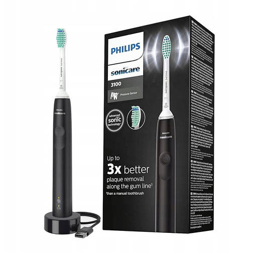 Зубна щітка PHILIPS SONICARE 3100 (чорна), фото 2